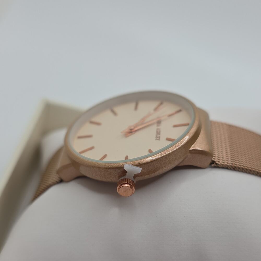 Laura Ashley Rose Gold-Tone Mesh Band Quartz Analog Watch White Dial w/ Box - Picture 4 of 4